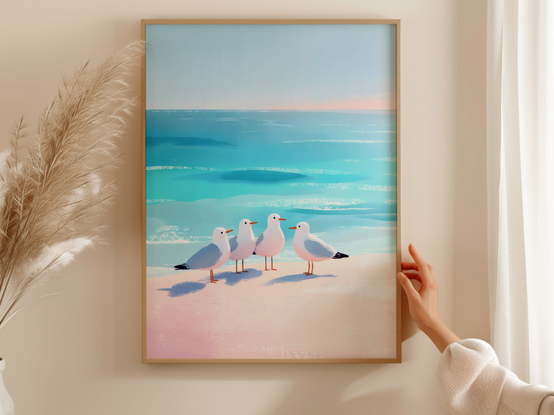 Four Seagulls Turquoise Beach