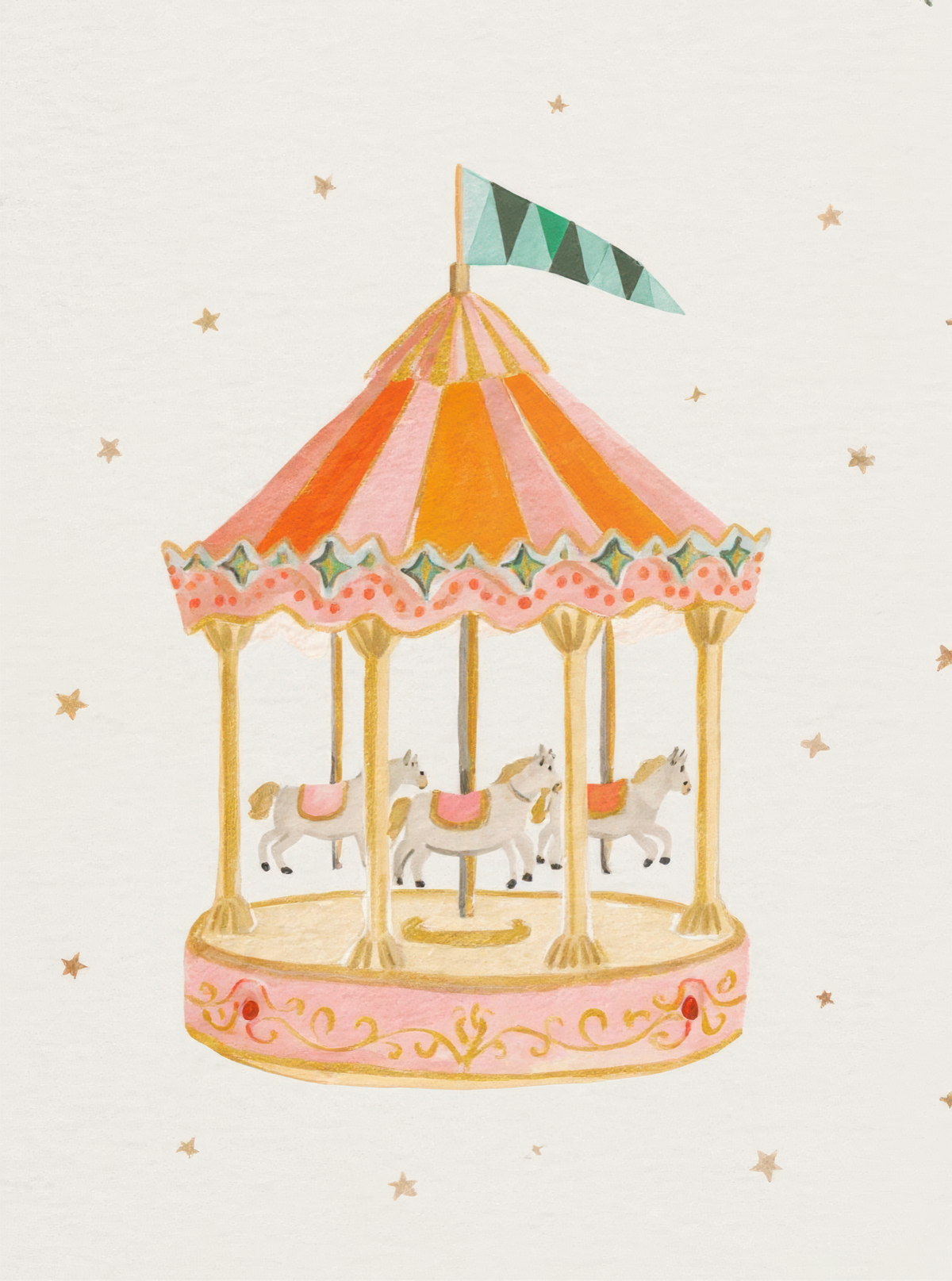 Carousel White Horses