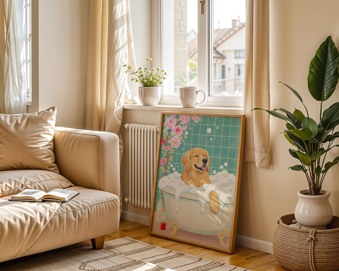 Golden Retriever Mint Bathtub
