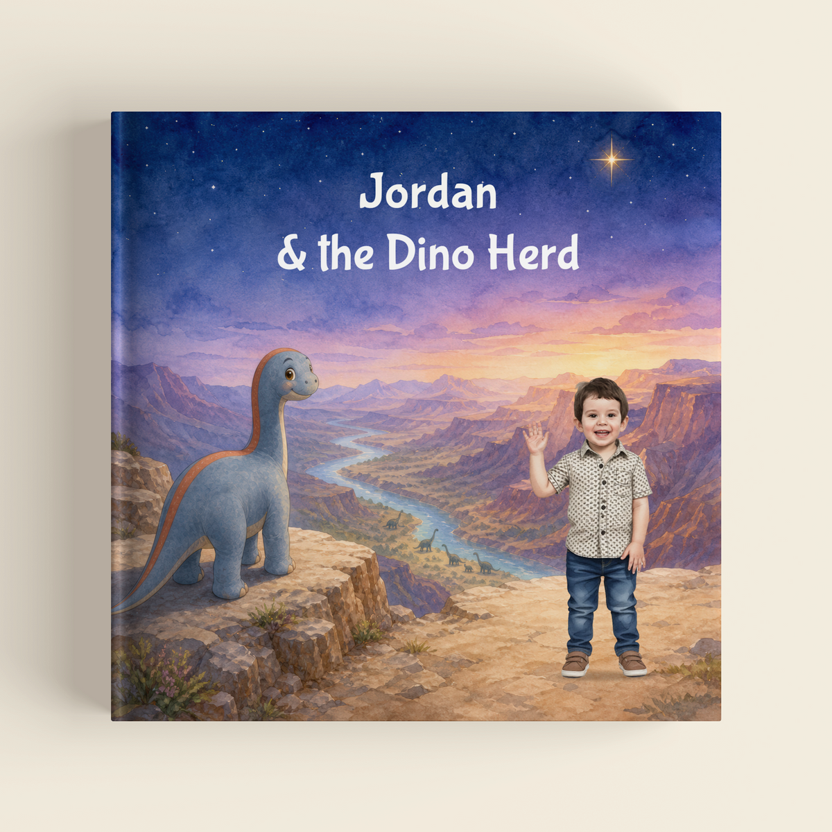 Dino Herd — personalized hardcover book mockup