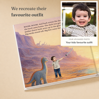 Dino Herd — the child's outfit from the uploaded photo recreated in their storybook